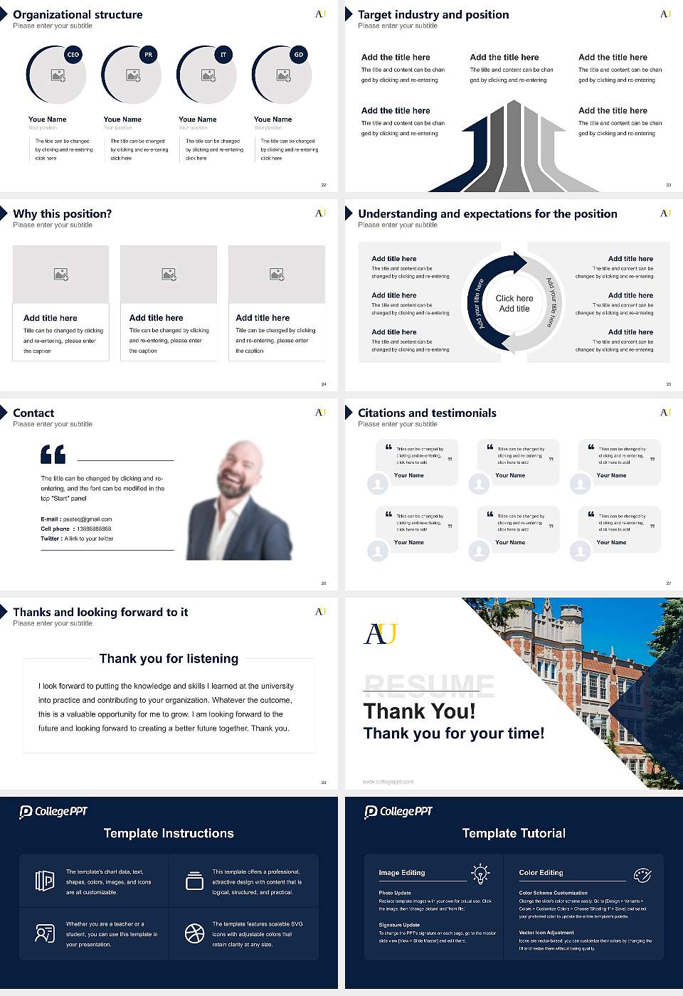 Augustana University Resume PPT Template16:9 ratio PPT effect preview image4