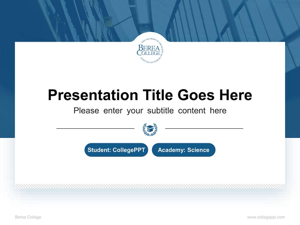Berea College National Scholarship Defense PPT Template4:3 ratio PPT effect preview image4