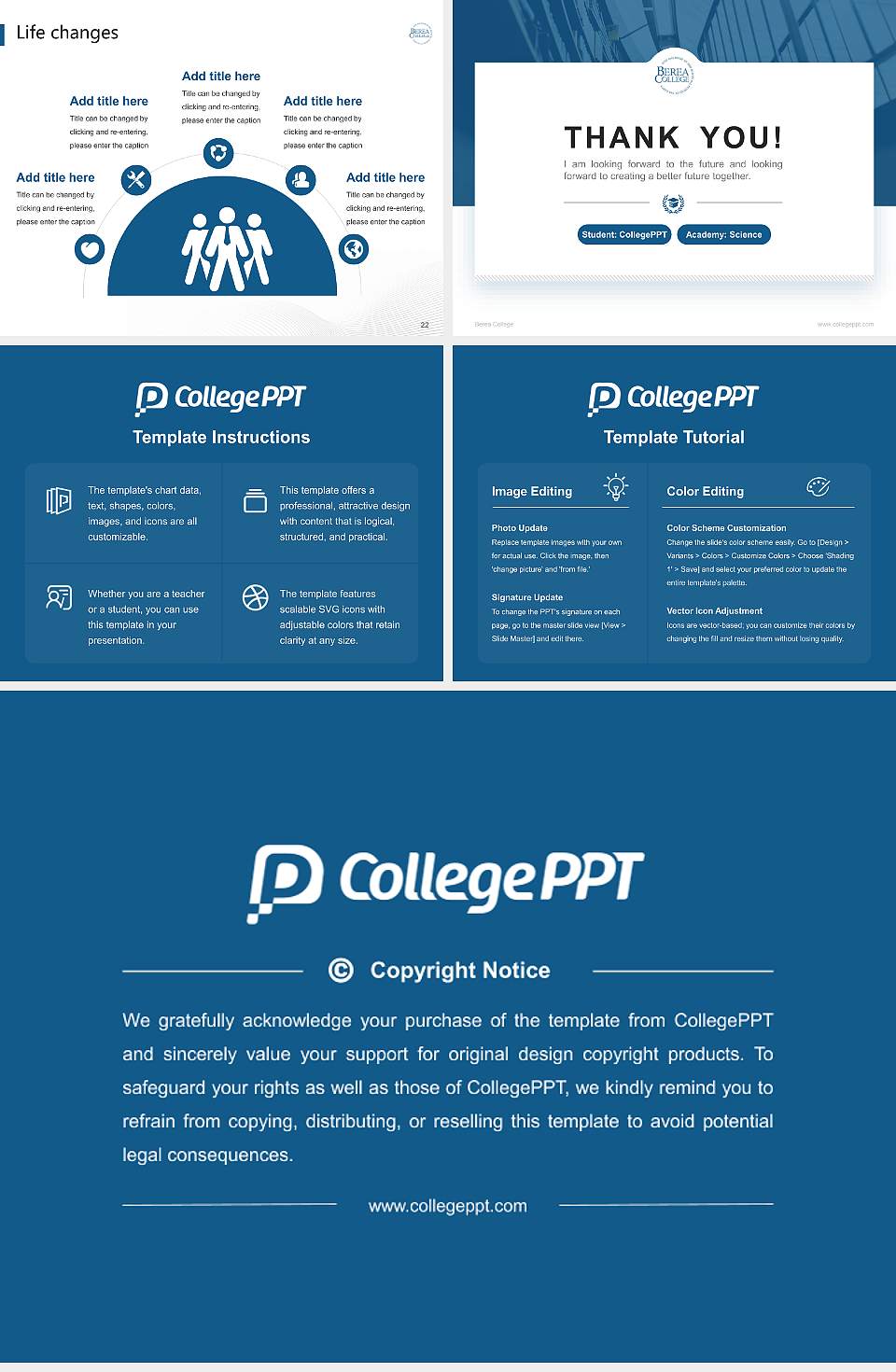 Berea College National Scholarship Defense PPT Template4:3 ratio PPT effect preview image4
