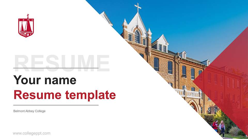 Belmont Abbey College Resume PPT Template16:9 ratio PPT effect preview image