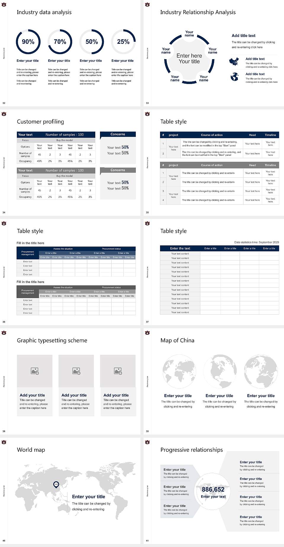 Auburn University Competition/Entrepreneurship Contest PPT Template4:3 ratio PPT effect preview image5