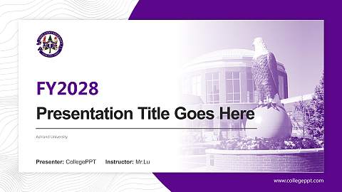 Ashland University Academic Presentation/Research Findings Report PPT Template