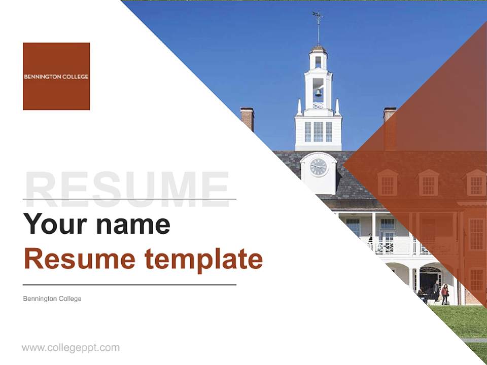 Bennington College Resume PPT Template4:3 ratio PPT effect preview image5