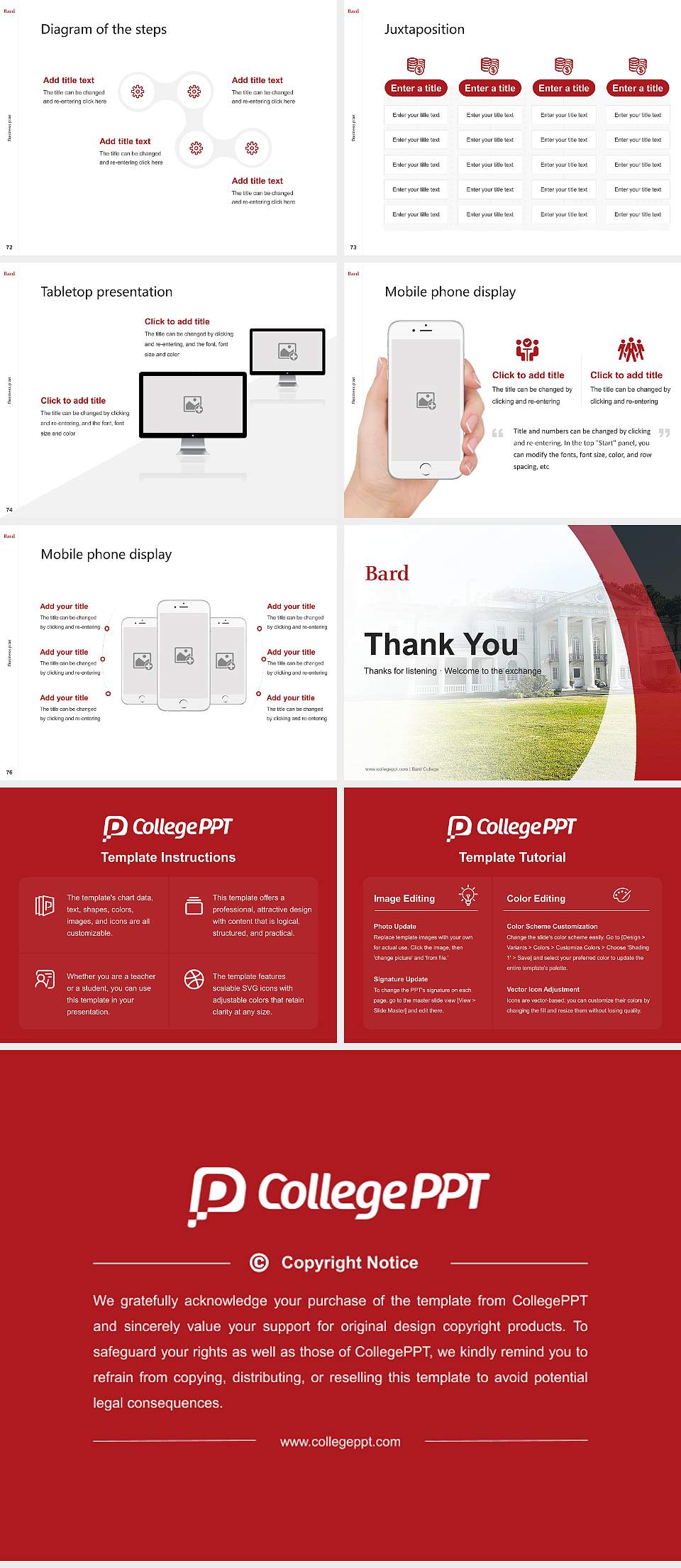 Bard College Competition/Entrepreneurship Contest PPT Template4:3 ratio PPT effect preview image9