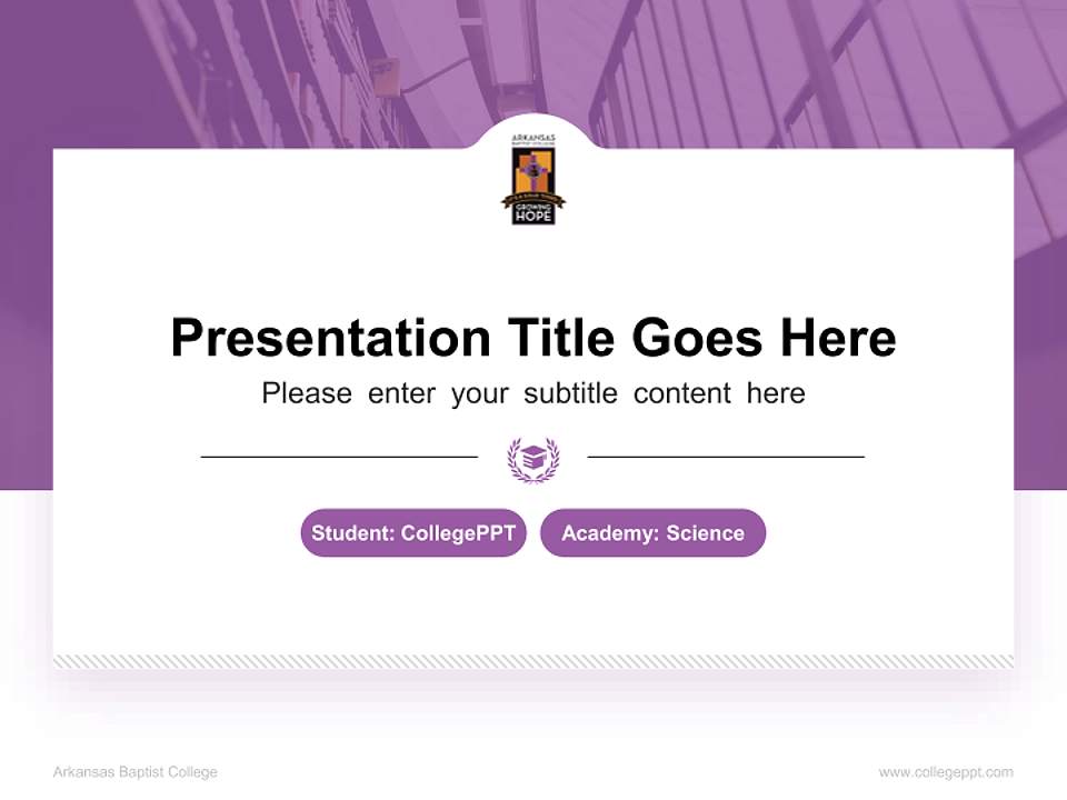 Arkansas Baptist College National Scholarship Defense PPT Template4:3 ratio PPT effect preview image4