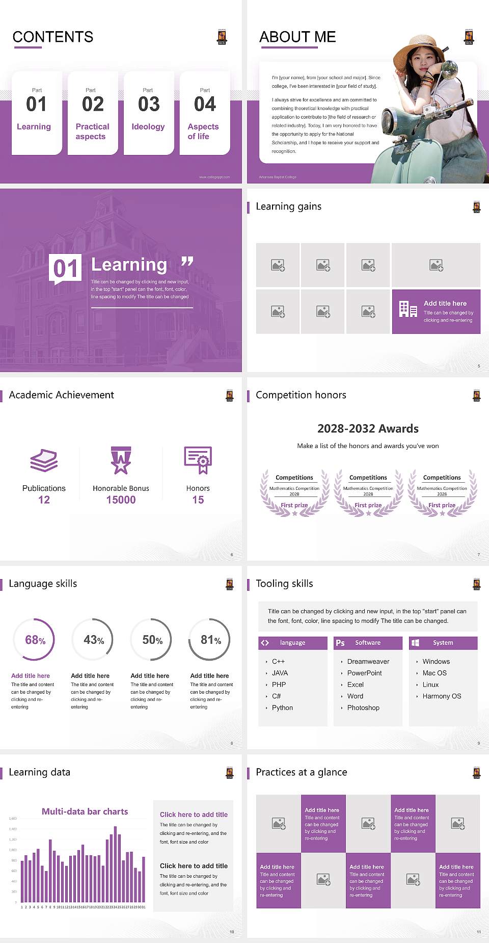 Arkansas Baptist College National Scholarship Defense PPT Template4:3 ratio PPT effect preview image2