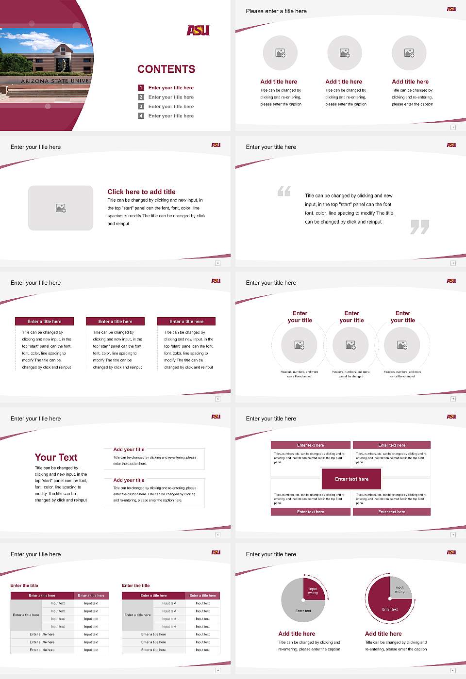 Arizona State University-West Course/Courseware Creation PPT Template16:9 ratio PPT effect preview image2