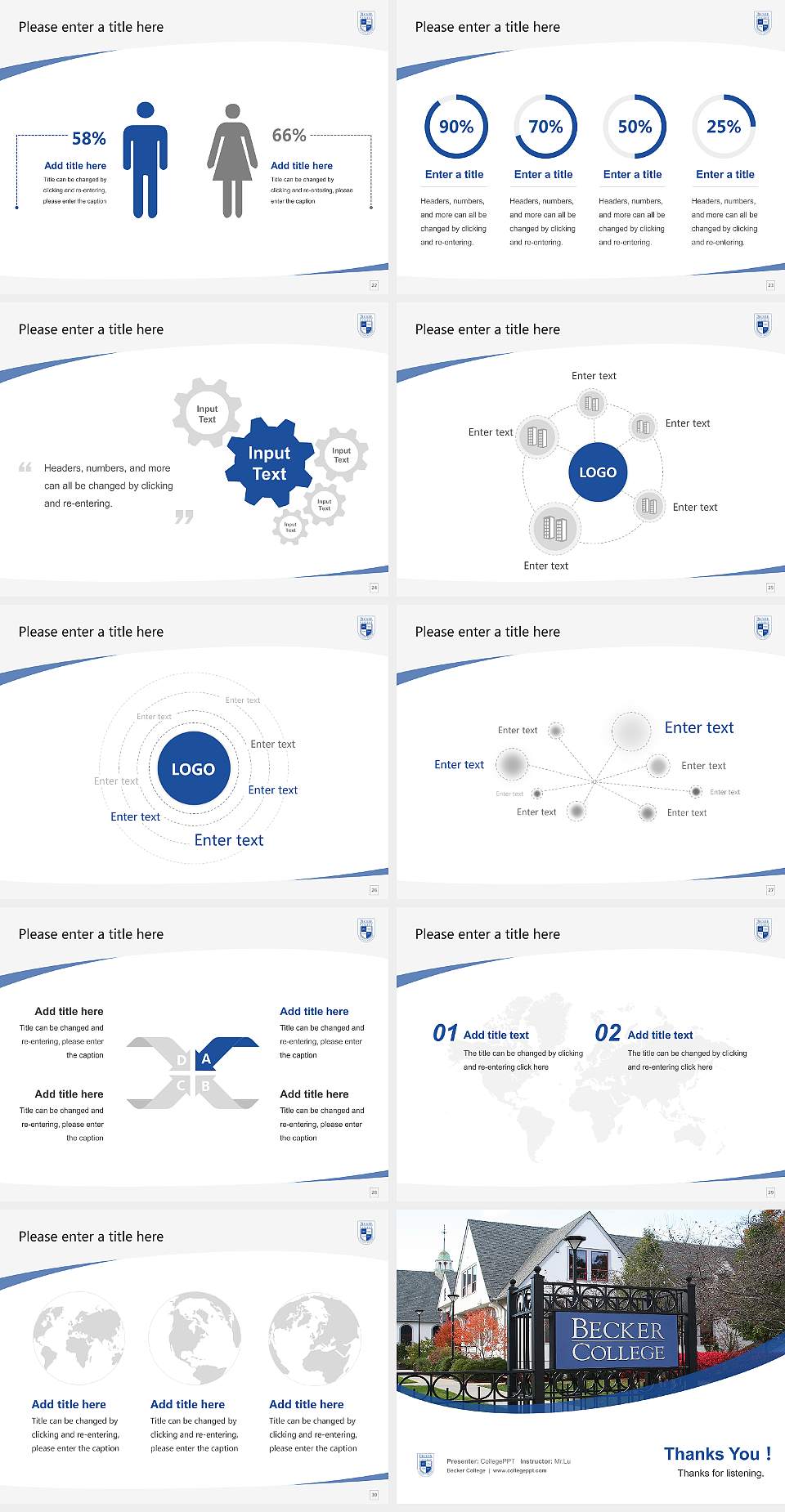 Becker College Course/Courseware Creation PPT Template4:3 ratio PPT effect preview image4