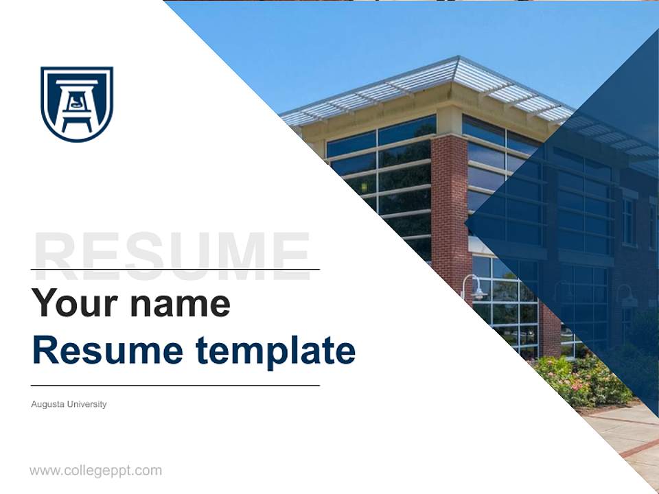 Augusta University Resume PPT Template4:3 ratio PPT effect preview image5