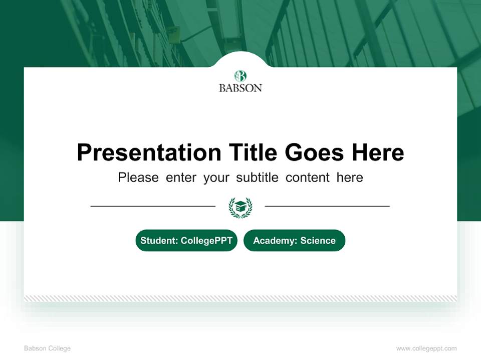 Babson College National Scholarship Defense PPT Template4:3 ratio PPT effect preview image4