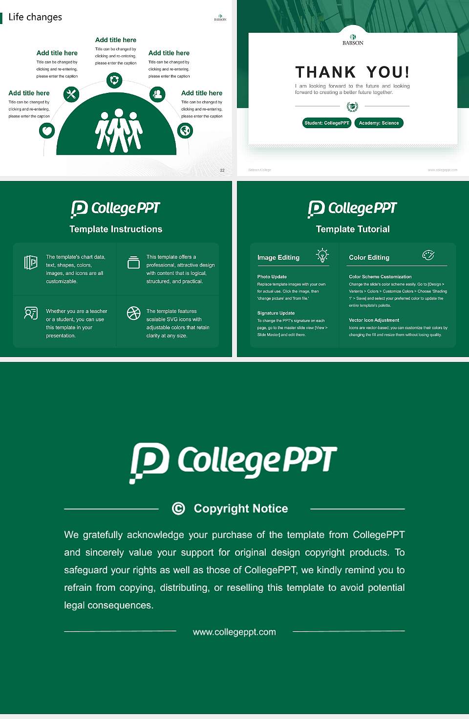 Babson College National Scholarship Defense PPT Template4:3 ratio PPT effect preview image4