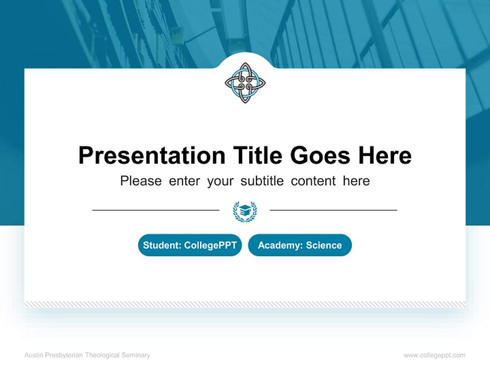 Austin Presbyterian Theological Seminary National Scholarship Defense PPT Template4:3 ratio PPT effect preview image4