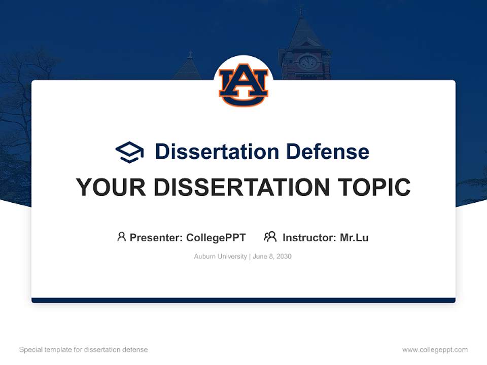 Auburn University Graduation Thesis Defense PPT Template4:3 ratio PPT effect preview image7