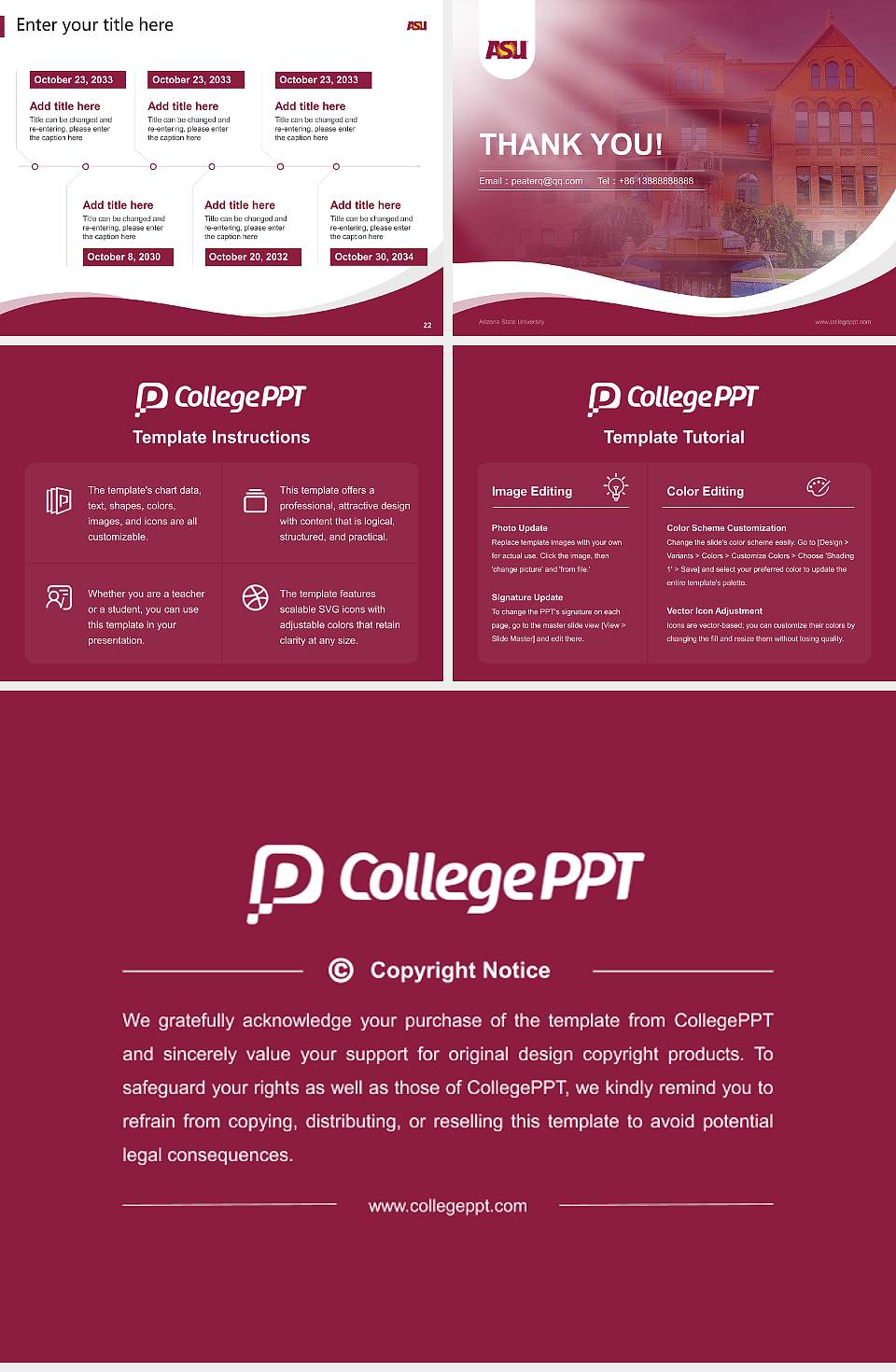 Arizona State University Lecture Sharing and Networking Event PPT Template4:3 ratio PPT effect preview image4