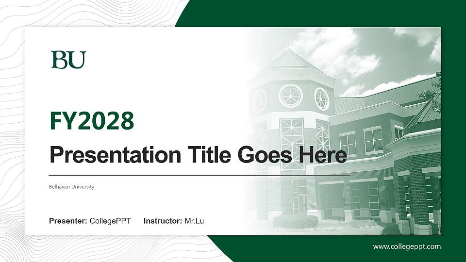 Belhaven University Academic Presentation/Research Findings Report PPT Template16:9 ratio PPT effect preview image