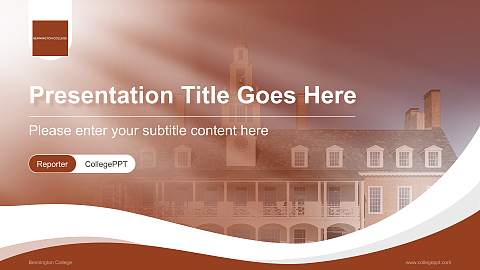 Bennington College Lecture Sharing and Networking Event PPT Template