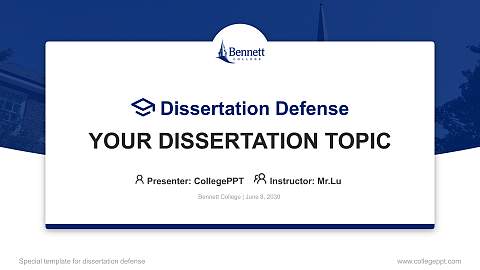 Bennett College Graduation Thesis Defense PPT Template