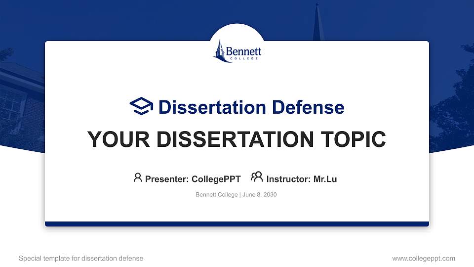 Bennett College Graduation Thesis Defense PPT Template16:9 ratio PPT effect preview image
