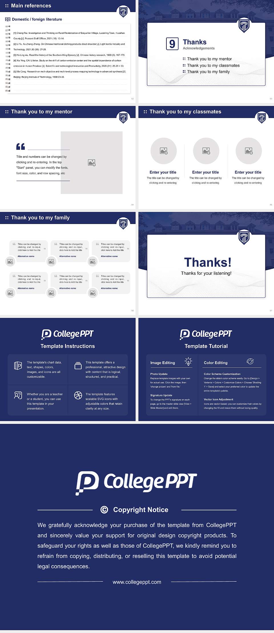Athens State University Graduation Thesis Defense PPT Template4:3 ratio PPT effect preview image7