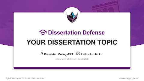 Atlantic University College Graduation Thesis Defense PPT Template