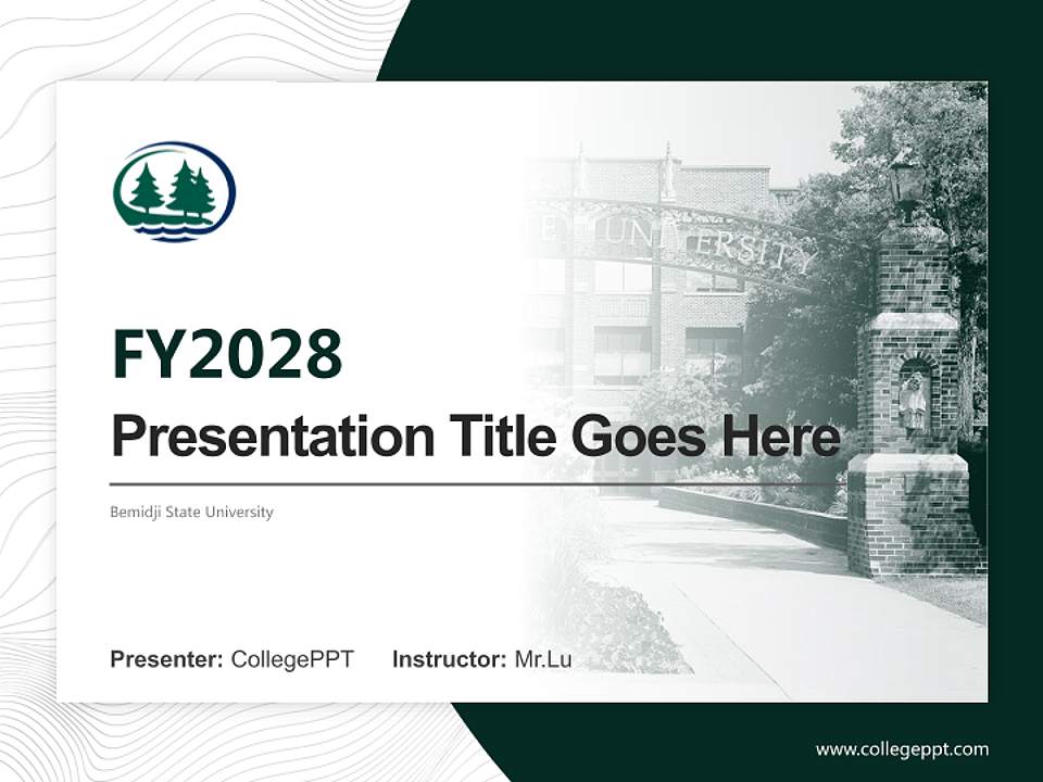 Bemidji State University Academic Presentation/Research Findings Report PPT Template4:3 ratio PPT effect preview image5