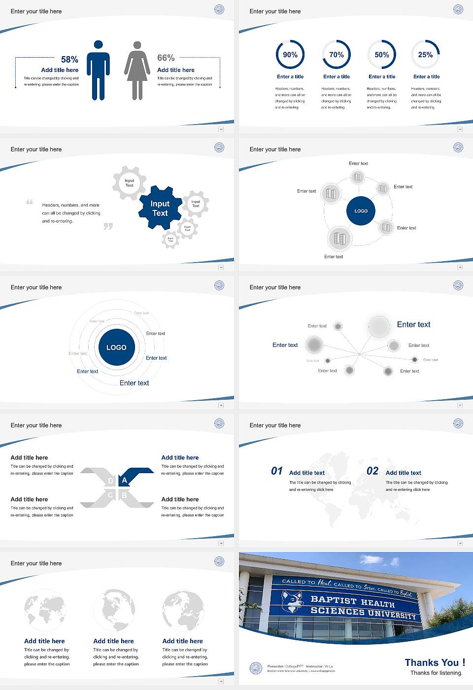 Baptist Health Sciences University Course/Courseware Creation PPT Template16:9 ratio PPT effect preview image4