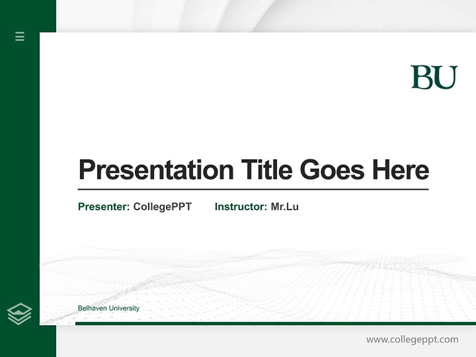 Belhaven University Thesis Proposal/Graduation Defense PPT Template4:3 ratio PPT effect preview image5
