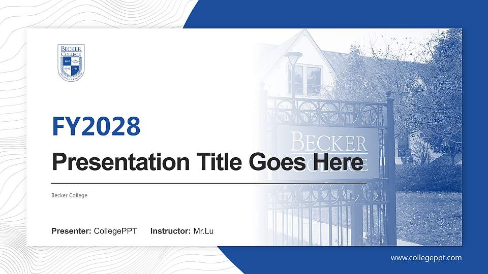 Becker College Academic Presentation/Research Findings Report PPT Template16:9 ratio PPT effect preview image