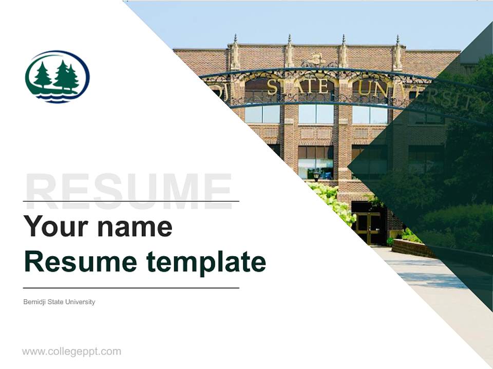 Bemidji State University Resume PPT Template4:3 ratio PPT effect preview image5