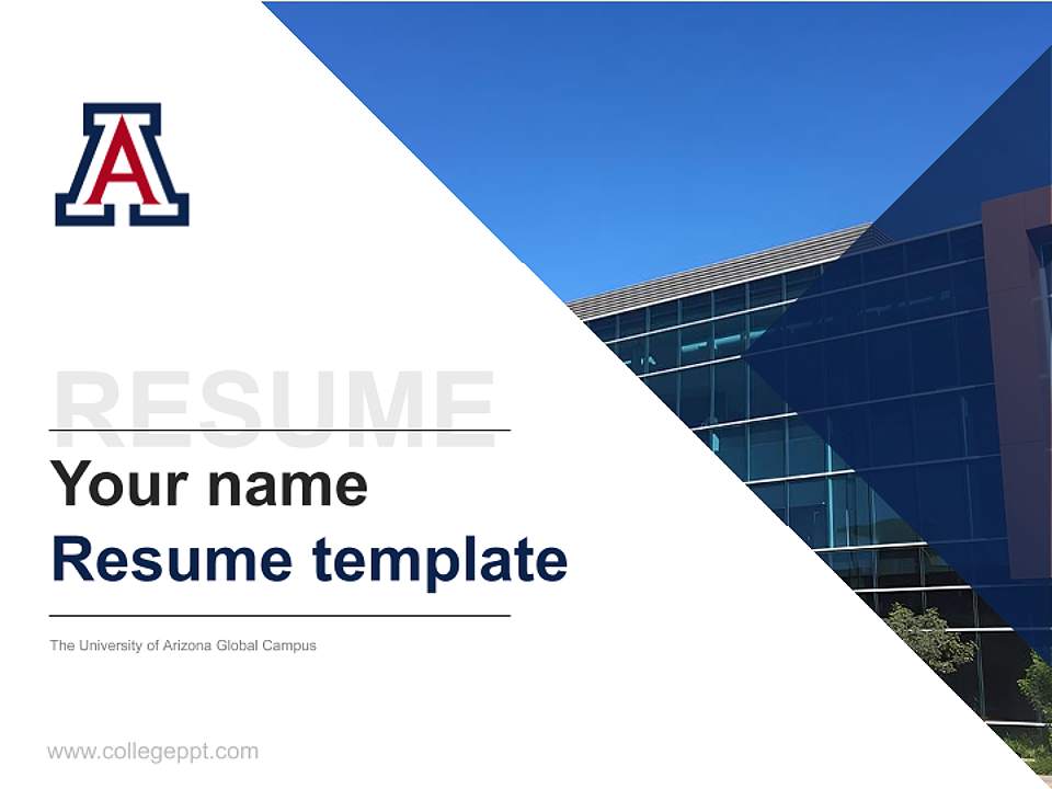 The University of Arizona Global Campus Resume PPT Template4:3 ratio PPT effect preview image5