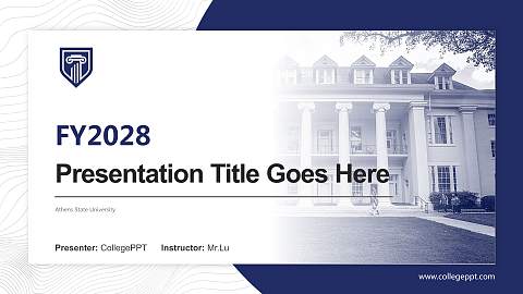Athens State University Academic Presentation/Research Findings Report PPT Template