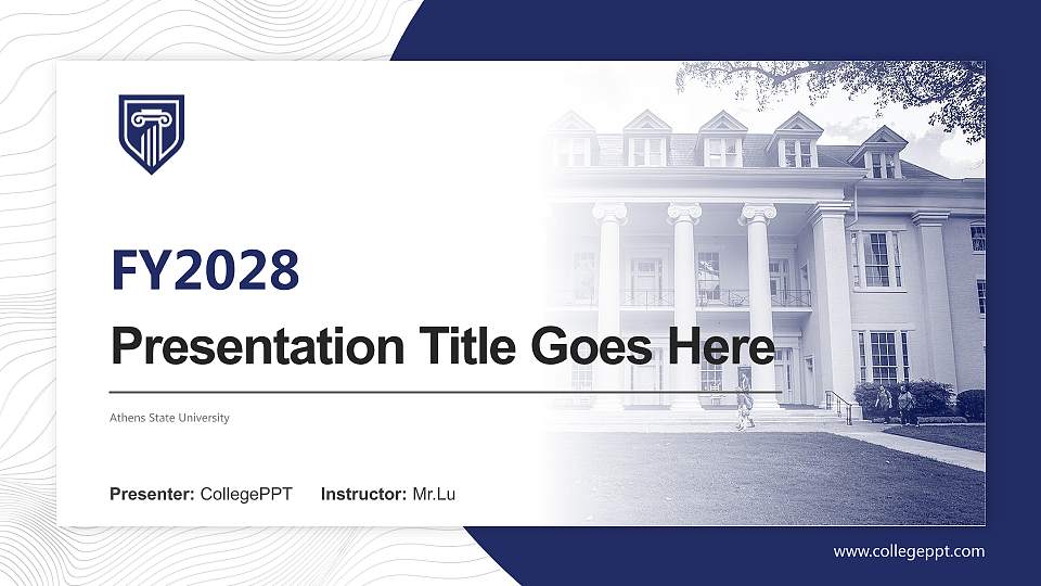 Athens State University Academic Presentation/Research Findings Report PPT Template16:9 ratio PPT effect preview image