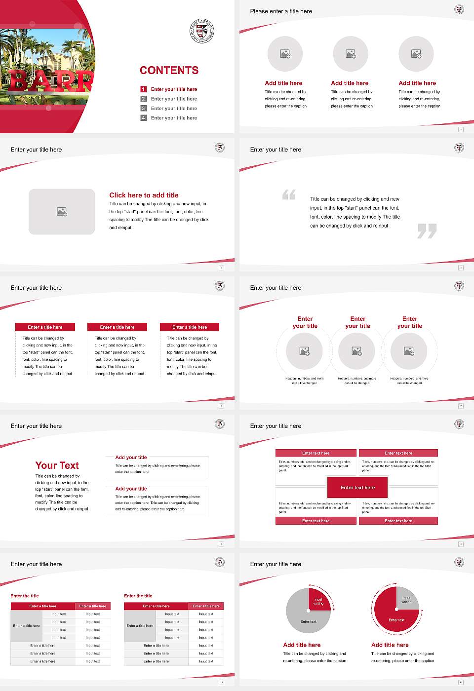 Barry University Course/Courseware Creation PPT Template16:9 ratio PPT effect preview image2