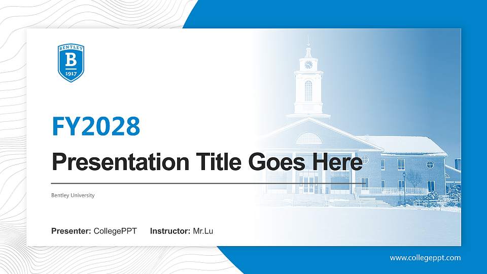 Bentley University Academic Presentation/Research Findings Report PPT Template16:9 ratio PPT effect preview image