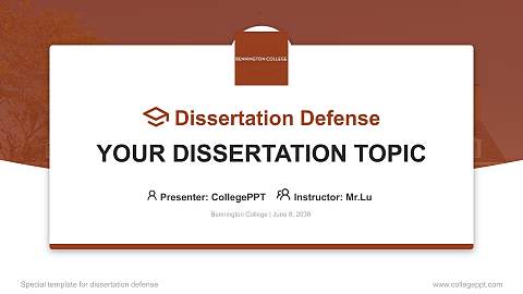 Bennington College Graduation Thesis Defense PPT Template