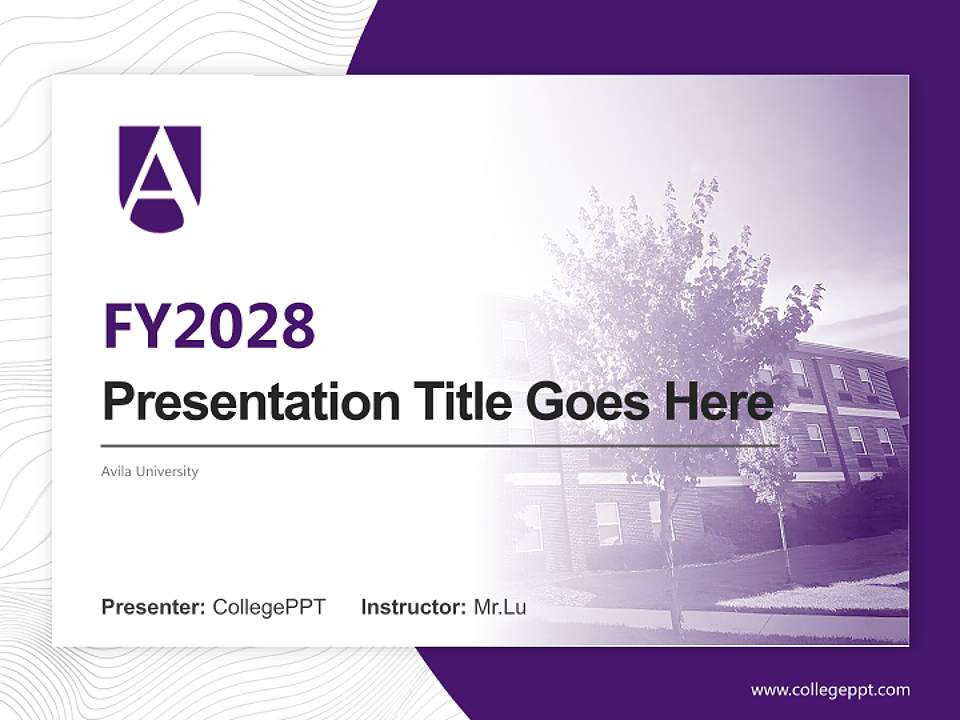 Avila University Academic Presentation/Research Findings Report PPT Template4:3 ratio PPT effect preview image5