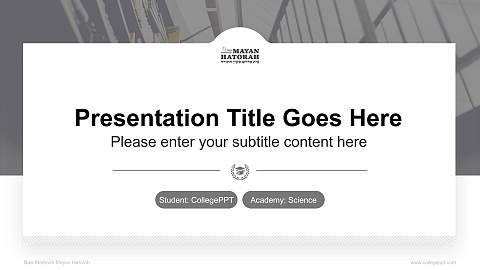 Bais Medrash Mayan Hatorah National Scholarship Defense PPT Template