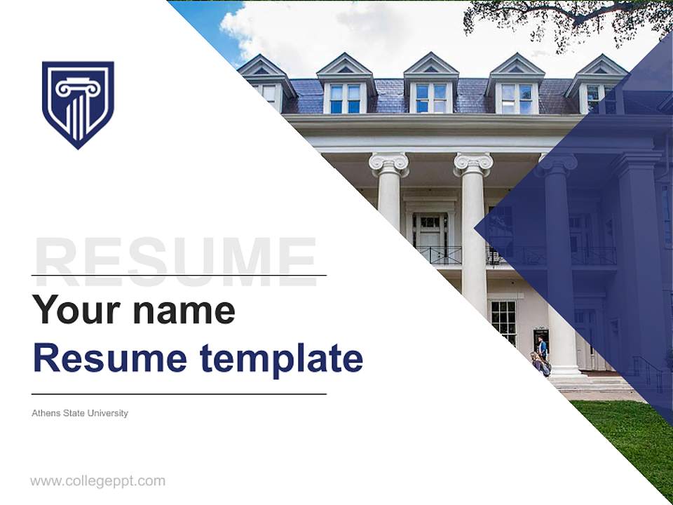 Athens State University Resume PPT Template4:3 ratio PPT effect preview image5