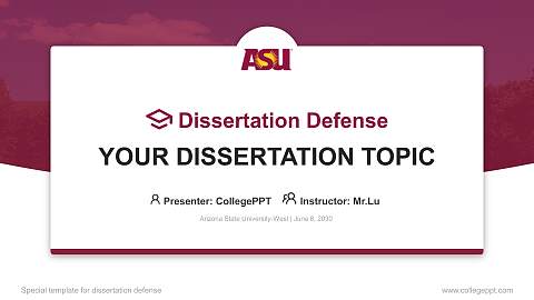 Arizona State University-West Graduation Thesis Defense PPT Template
