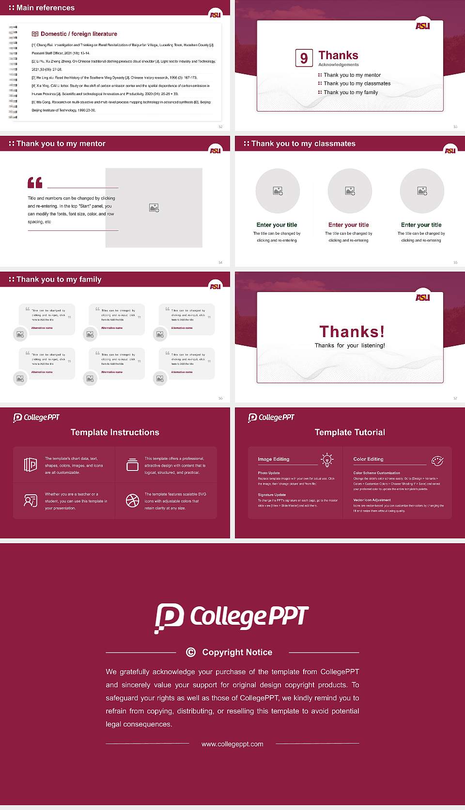 Arizona State University-West Graduation Thesis Defense PPT Template16:9 ratio PPT effect preview image7