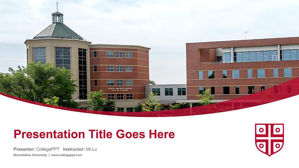 Benedictine University Course/Courseware Creation PPT Template16:9 ratio PPT effect preview image