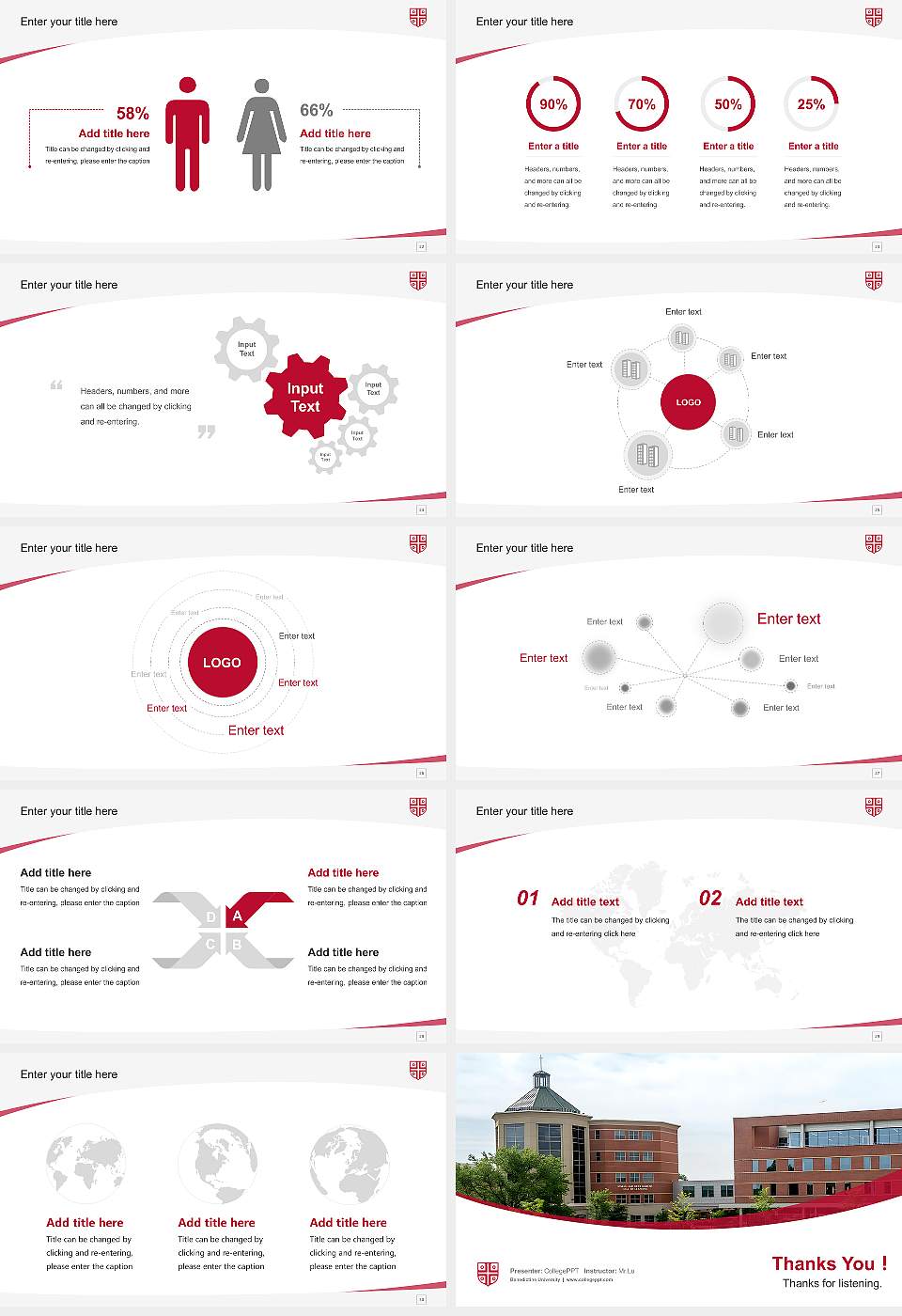 Benedictine University Course/Courseware Creation PPT Template16:9 ratio PPT effect preview image4