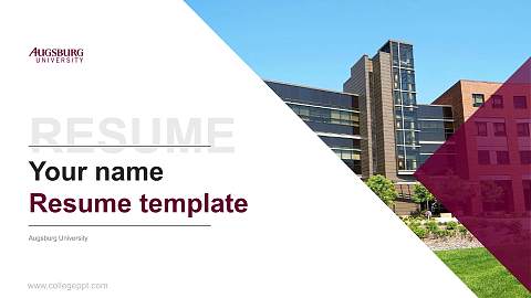 Augsburg University Resume PPT Template