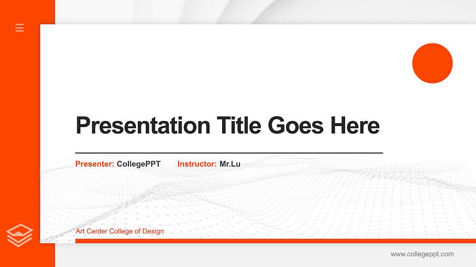 Art Center College of Design Thesis Proposal/Graduation Defense PPT Template16:9 ratio PPT effect preview image