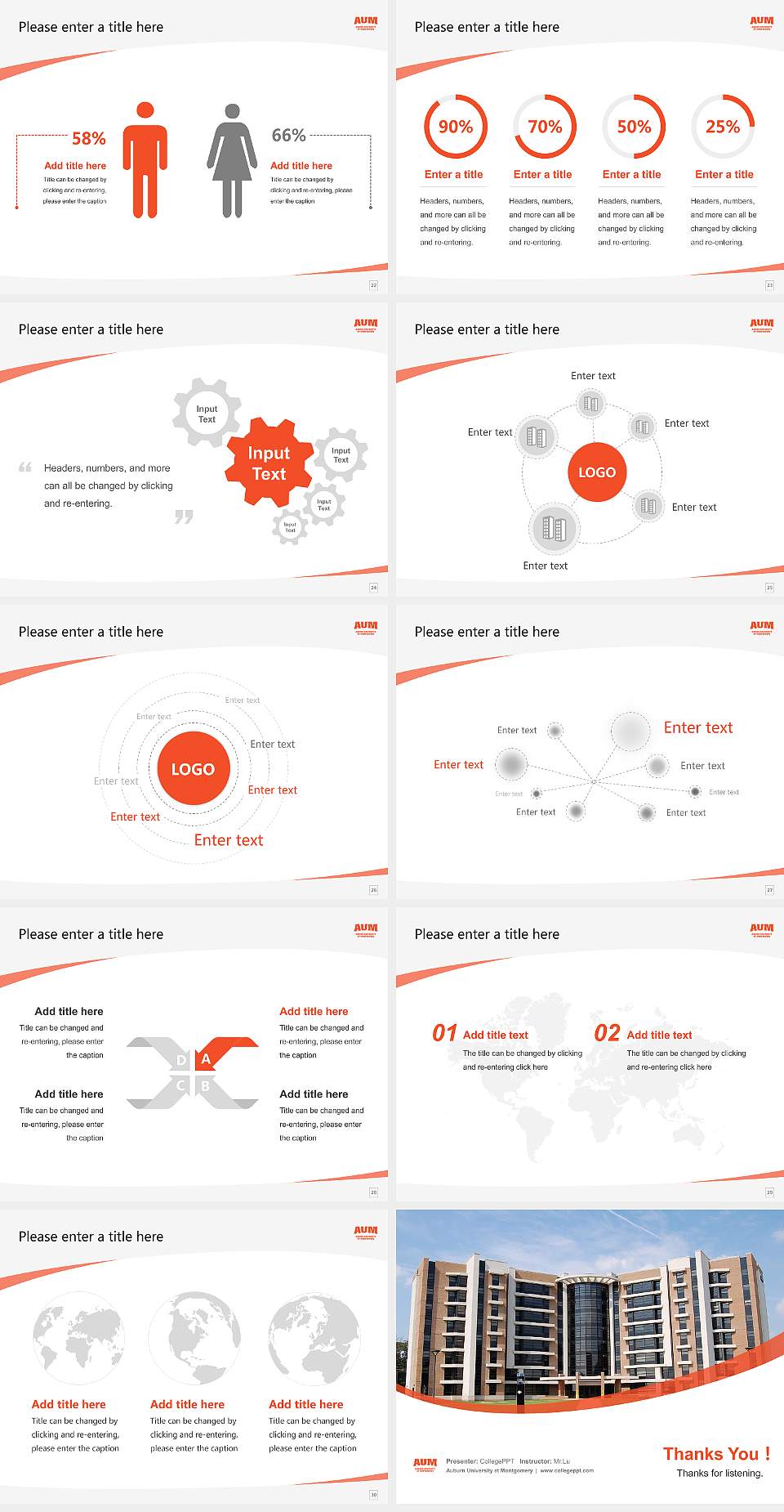 Auburn University at Montgomery Course/Courseware Creation PPT Template4:3 ratio PPT effect preview image4