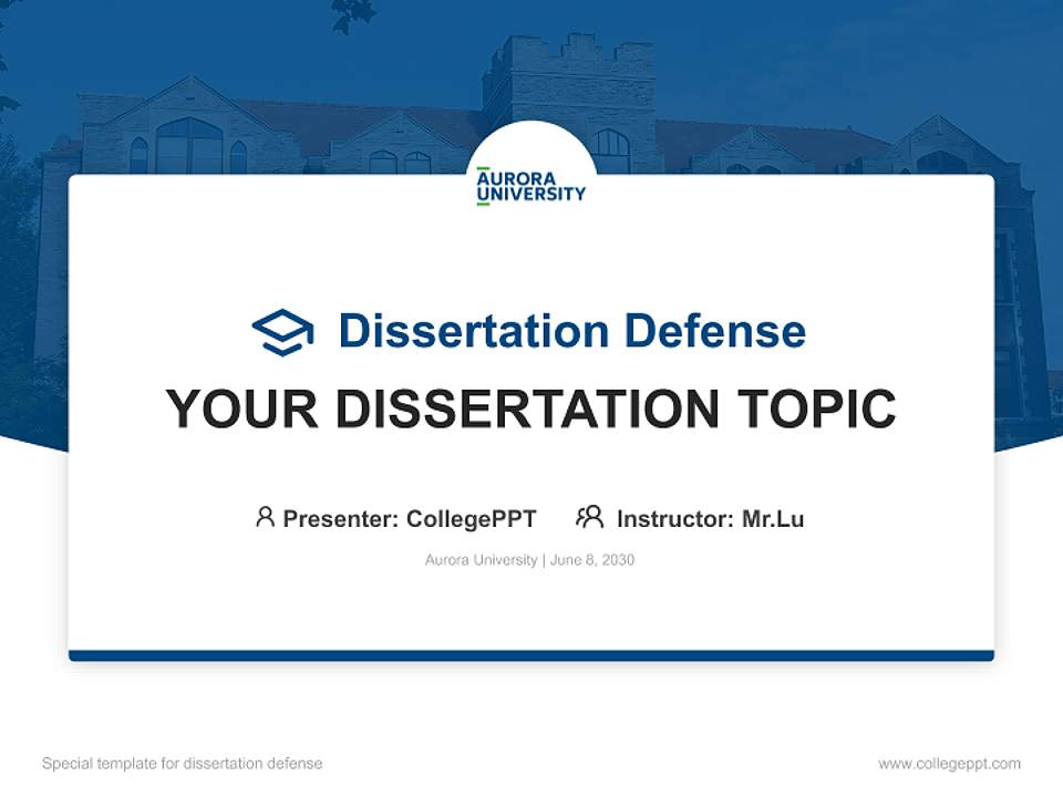 Aurora University Graduation Thesis Defense PPT Template4:3 ratio PPT effect preview image7