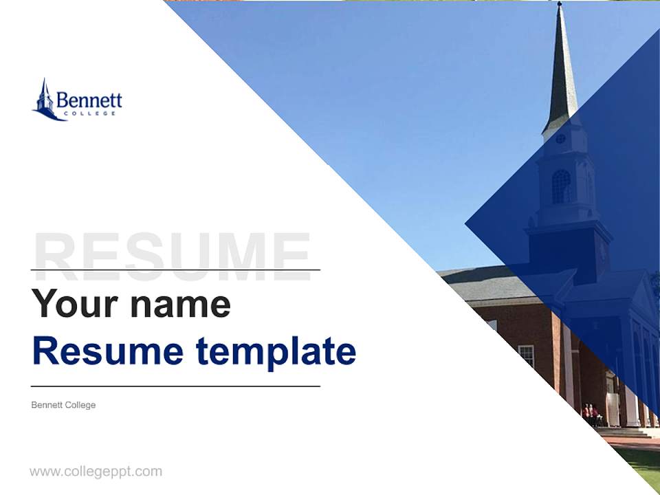 Bennett College Resume PPT Template4:3 ratio PPT effect preview image5