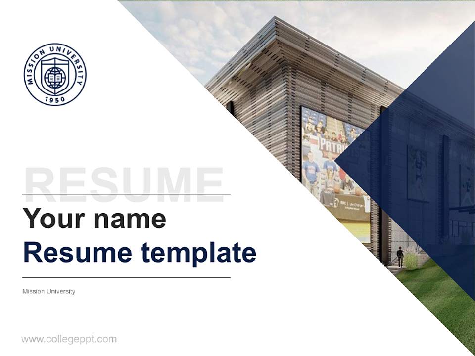 Mission University Resume PPT Template4:3 ratio PPT effect preview image5