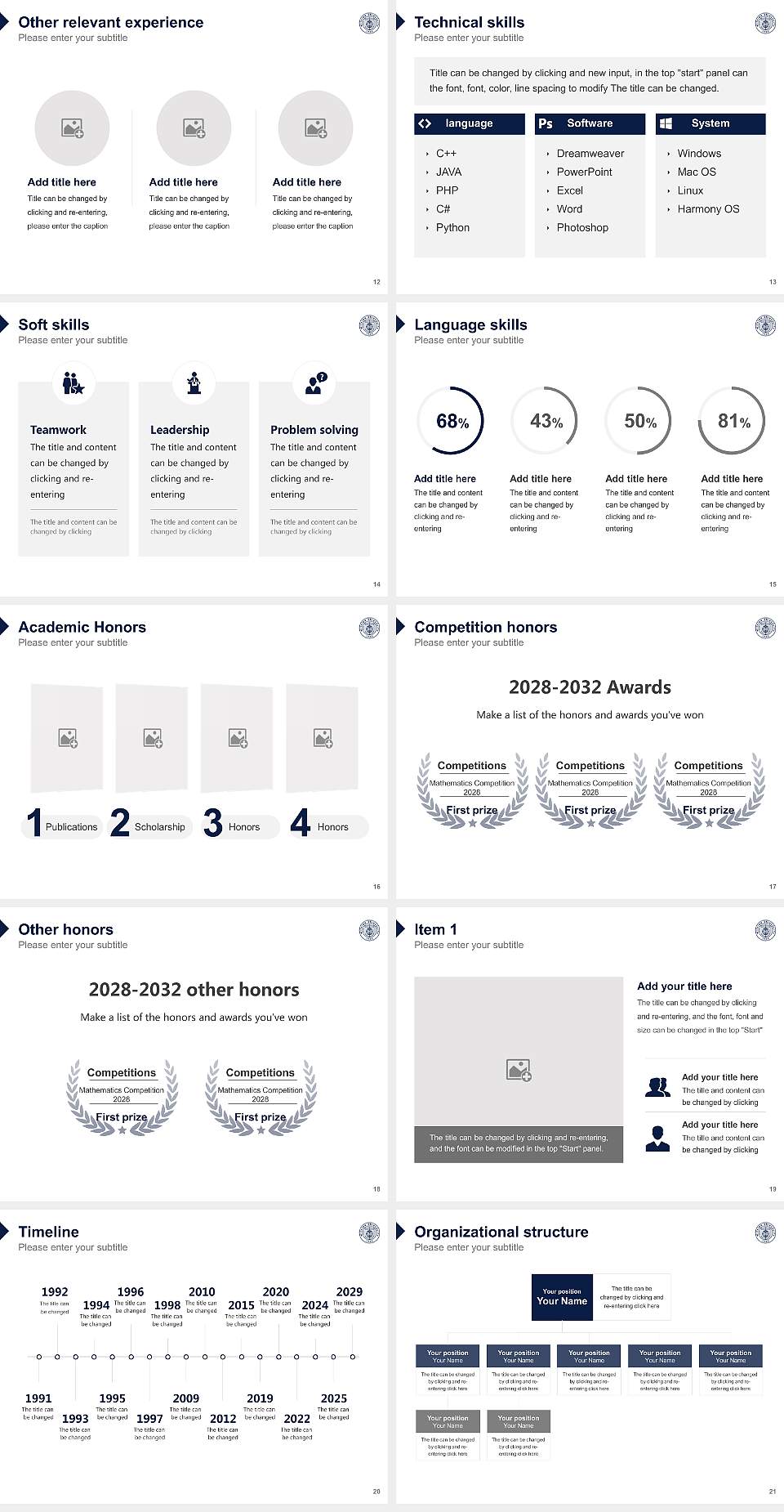 Mission University Resume PPT Template4:3 ratio PPT effect preview image3
