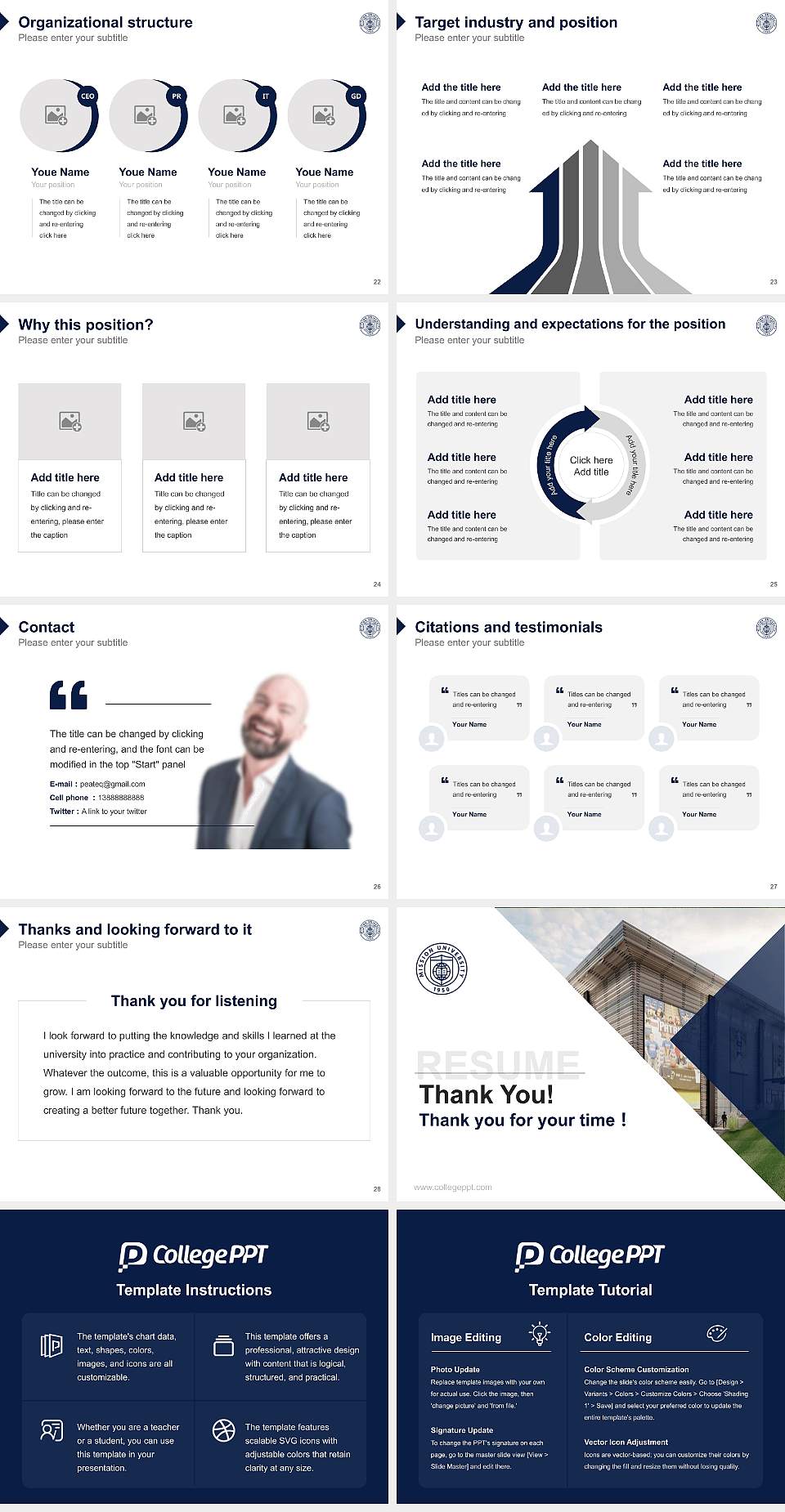 Mission University Resume PPT Template4:3 ratio PPT effect preview image4